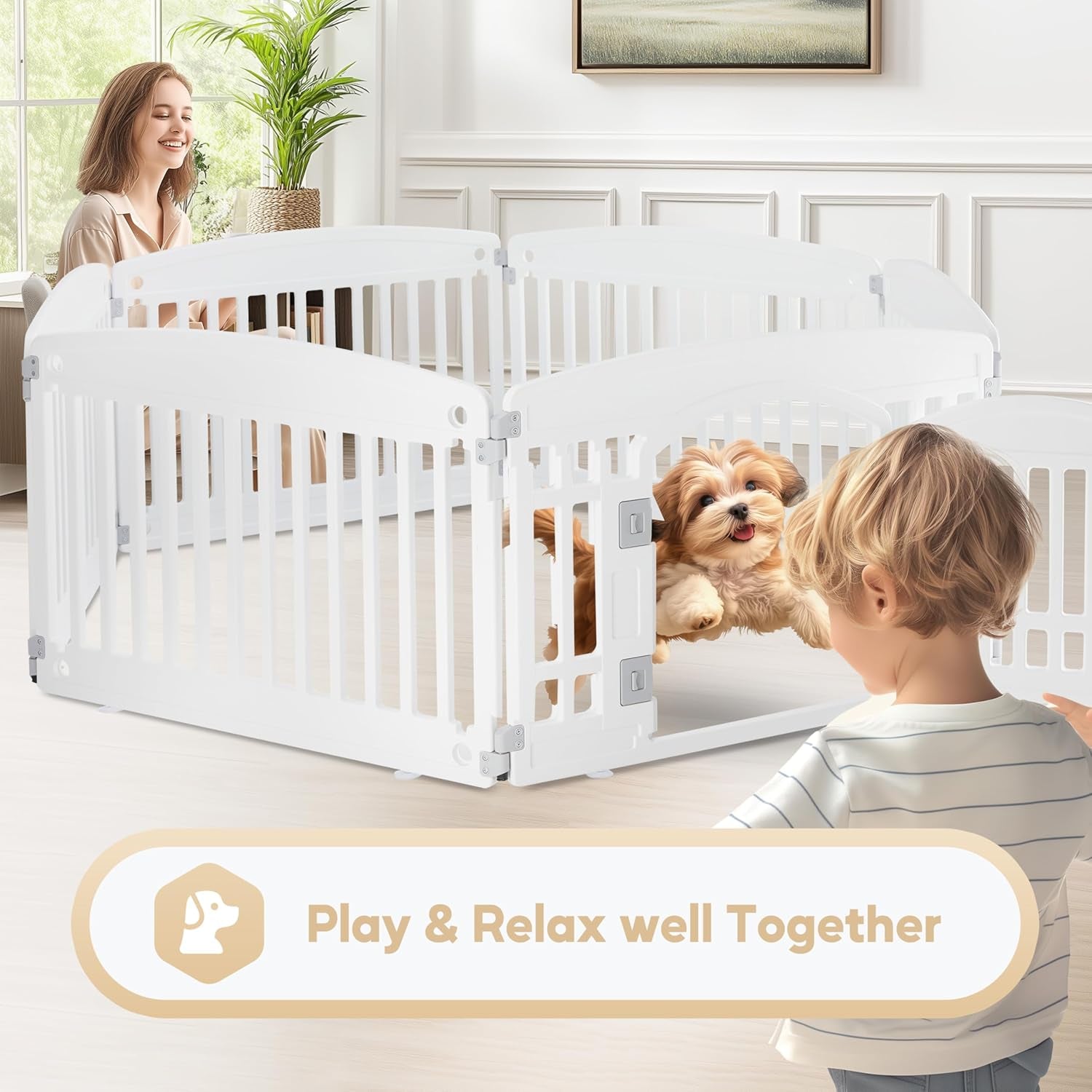Dog Playpen Secure Foldable Fence